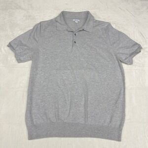 Reiss Polo Shirt Mens XL Heather Gray Knit Classic Preppy Minimalist Casual